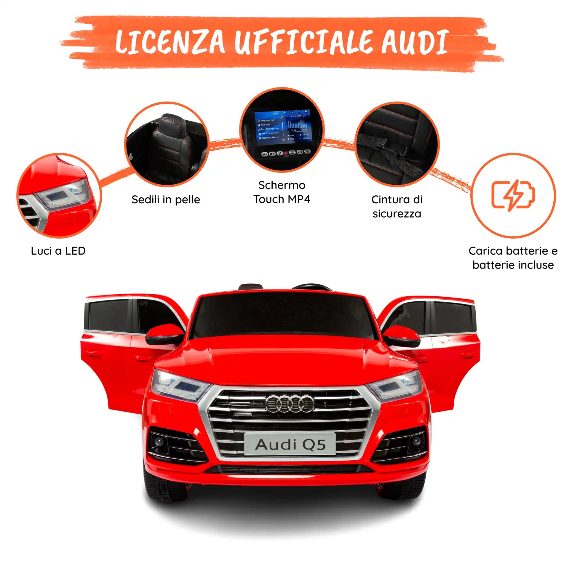 Audi Q5 elettrica per bambini a 12V con 2 posti