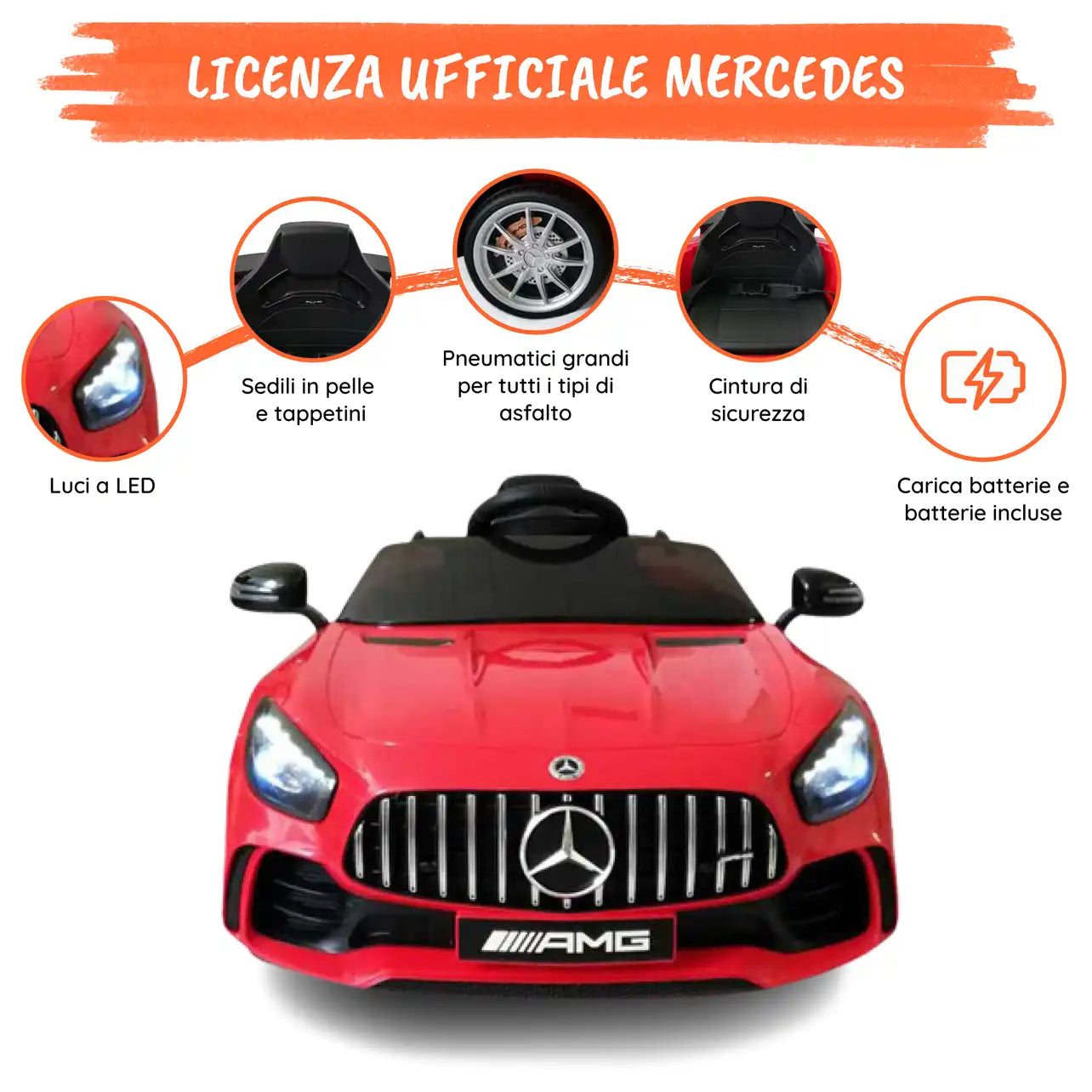 Mercedes GTR AMG elettrica per bambini a 12V