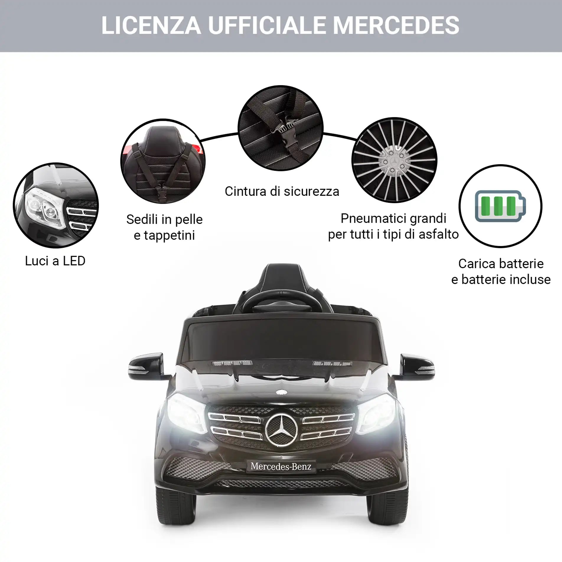 Mercedes GL63 elettrica per bambini a 12V