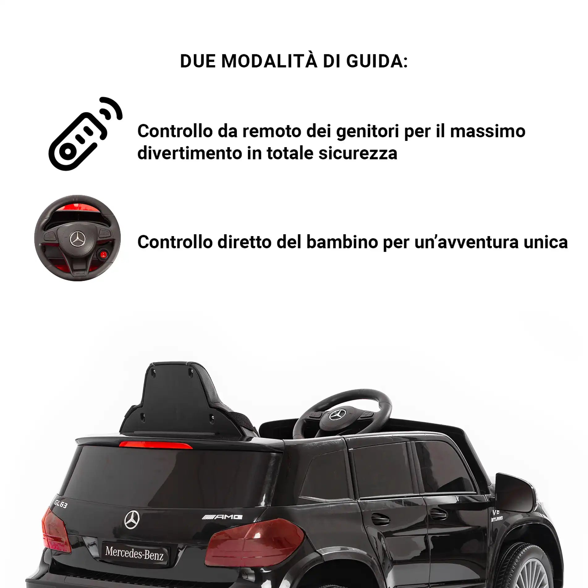 Mercedes GL63 elettrica per bambini a 12V