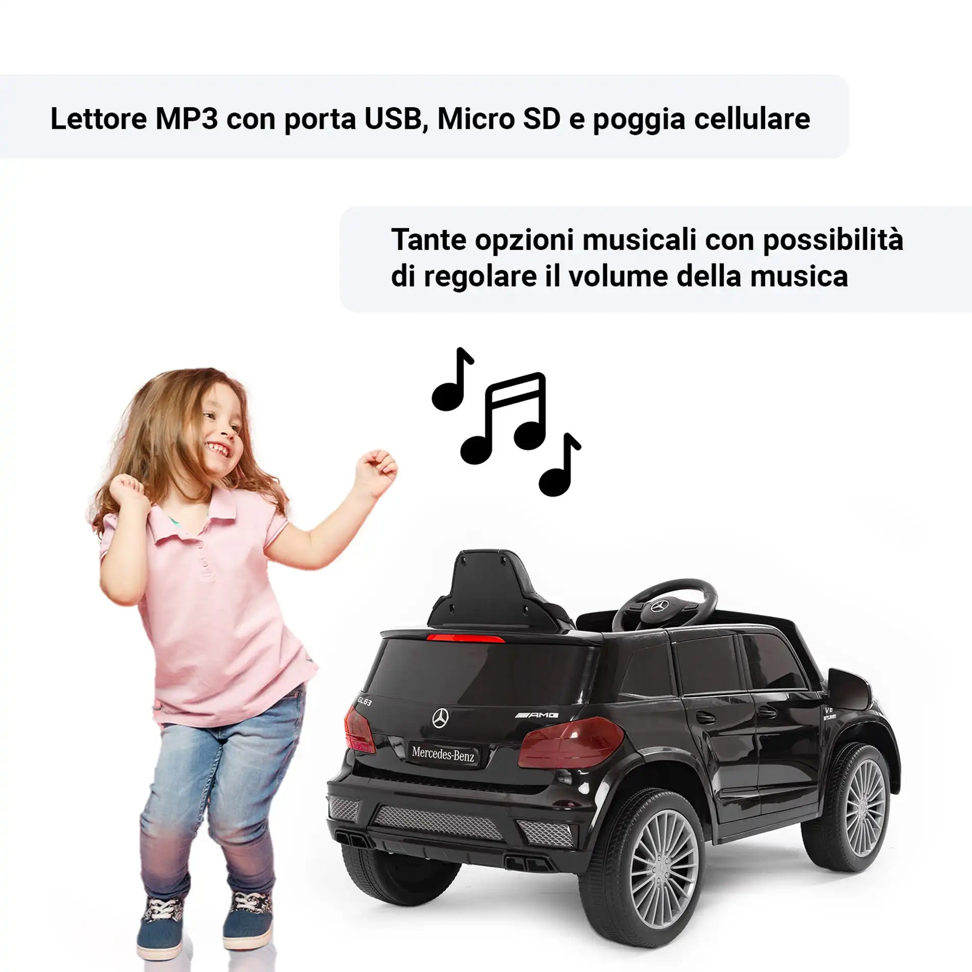 Mercedes GL63 elettrica per bambini a 12V