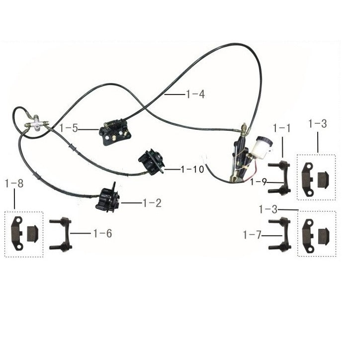SET FRENI KAYO AU200 QUAD ANTERIORE POSTERIORE
