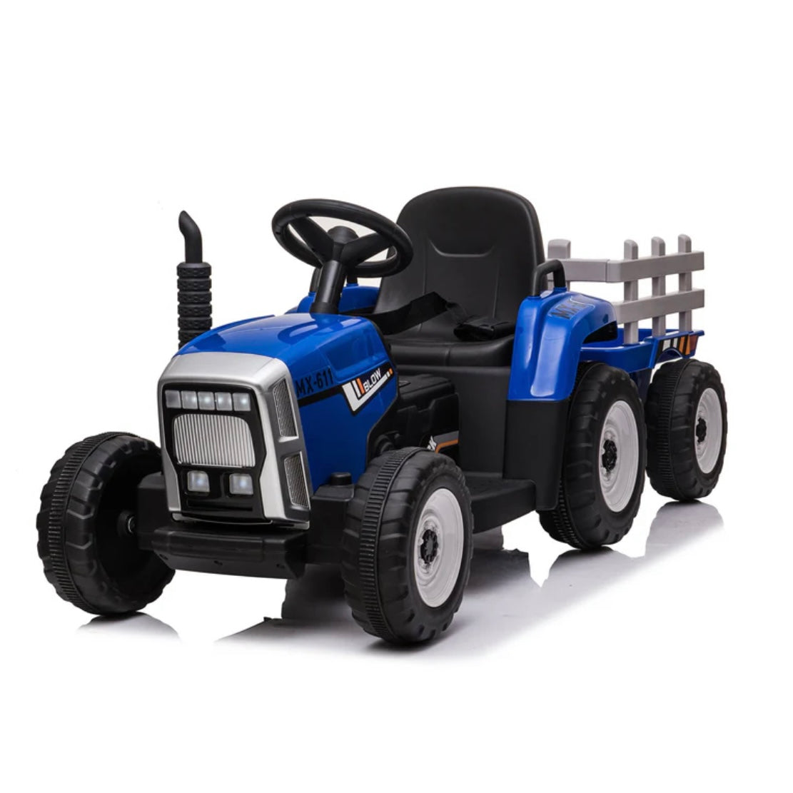 Trattore con rimorchio elettrico per bambini verde