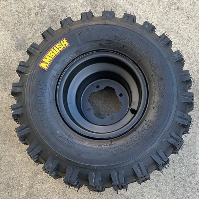 COPPIA GOMME CERCHIATE POSTERIORI DESTRA SINISTRA 20X11-9 PER QUAD KAYO A300 300cc