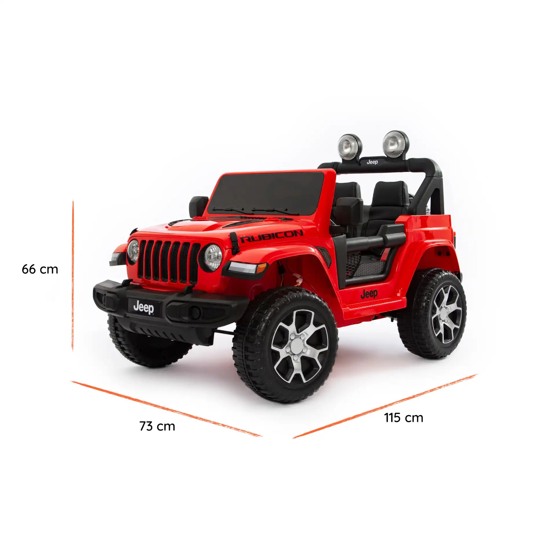 Jeep Wrangler Rubicon elettrica per bambini a 12V con 2 posti