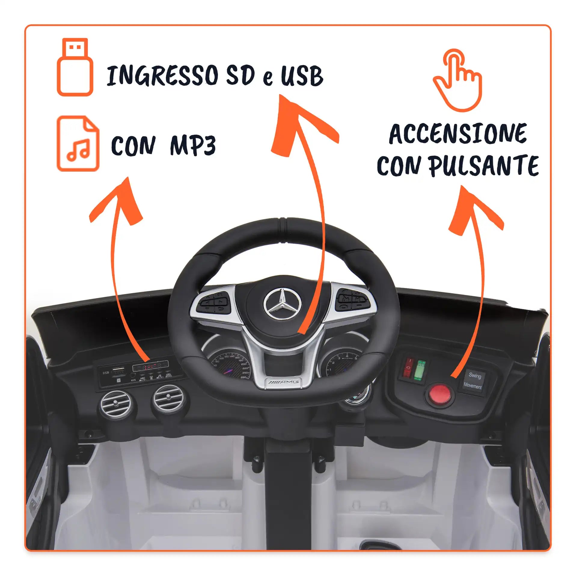 Mercedes GLC AMG Coupé elettrica per bambini a 12V