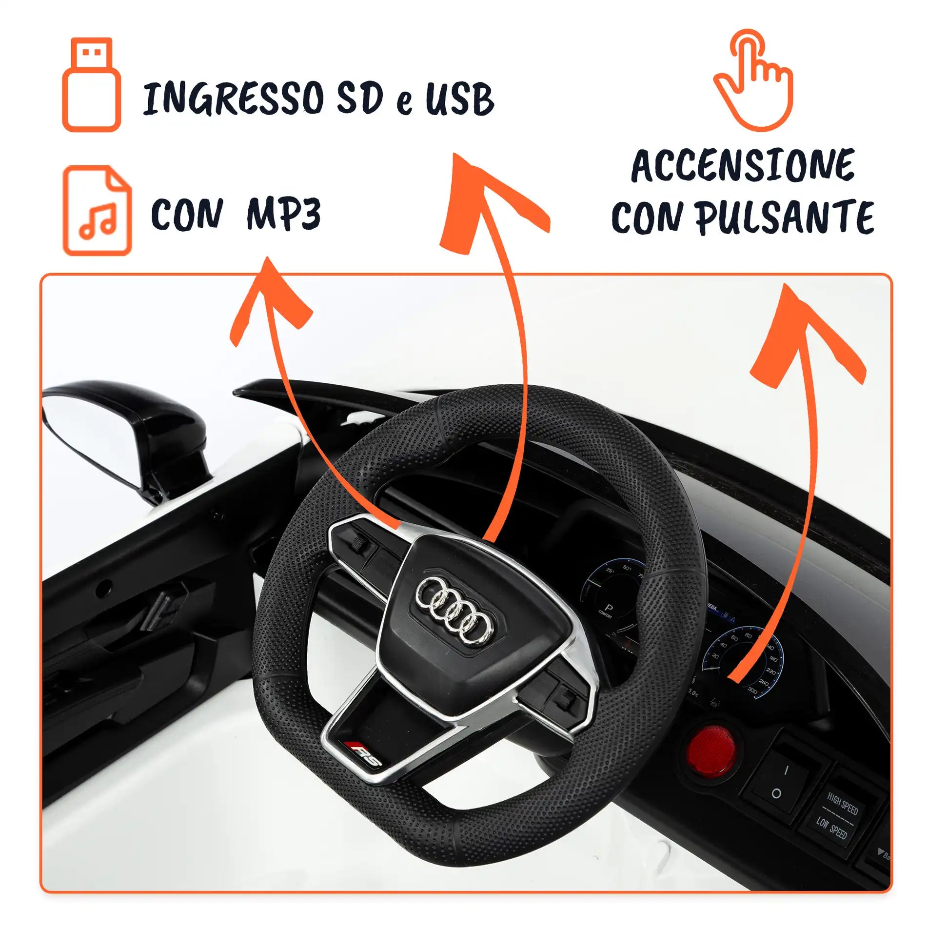 Audi RS eTron GT elettrica per bambini a 12V