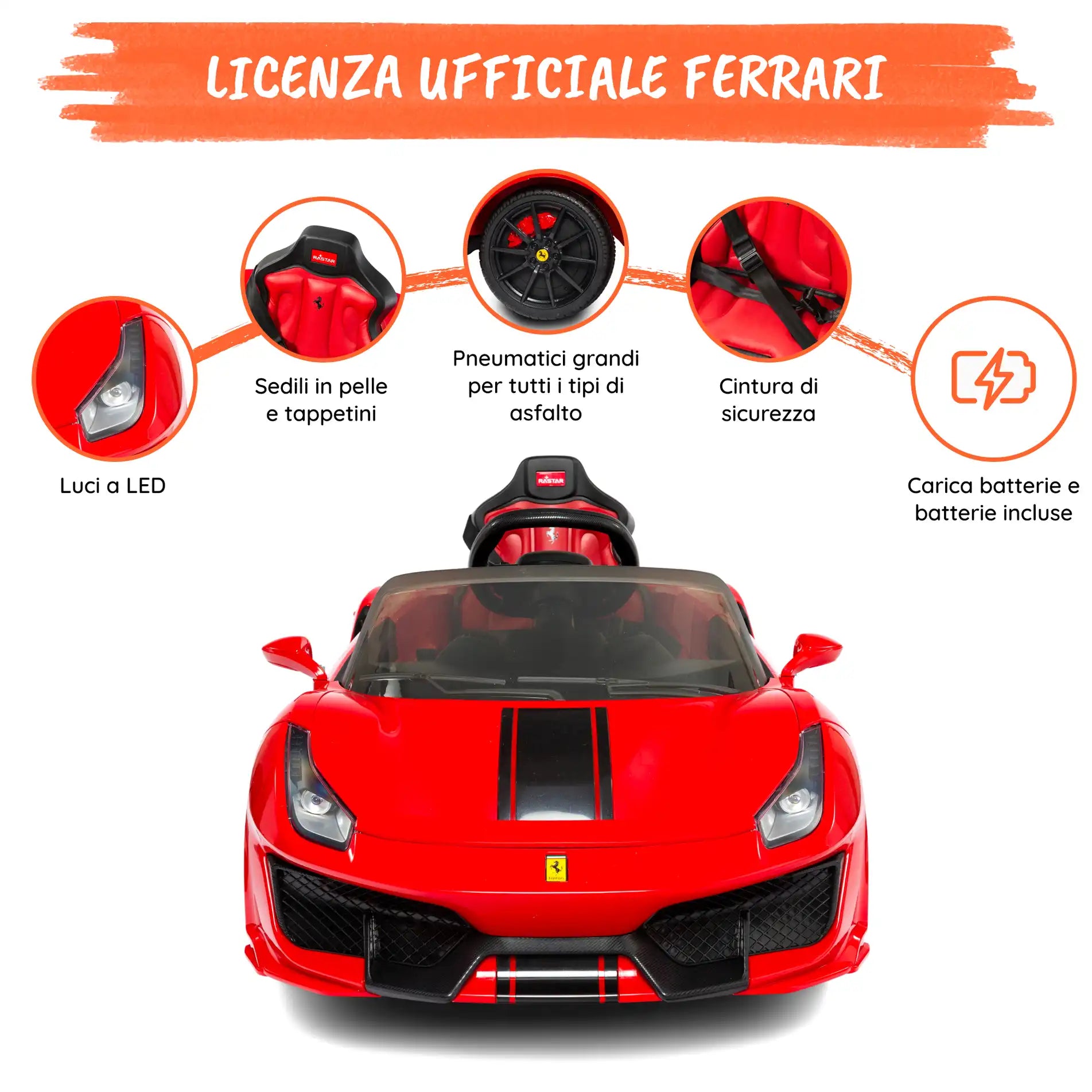 Ferrari 488 elettrica per bambini