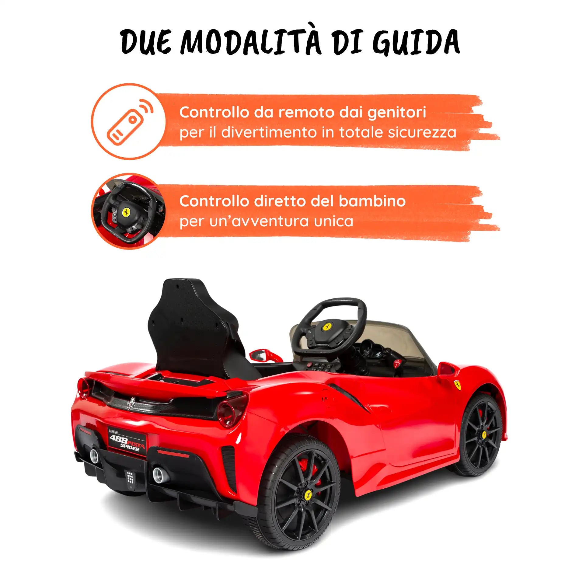 Ferrari 488 elettrica per bambini