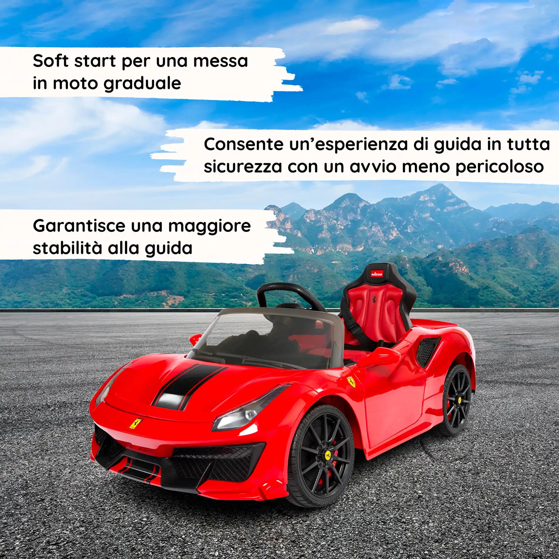 Ferrari 488 elettrica per bambini