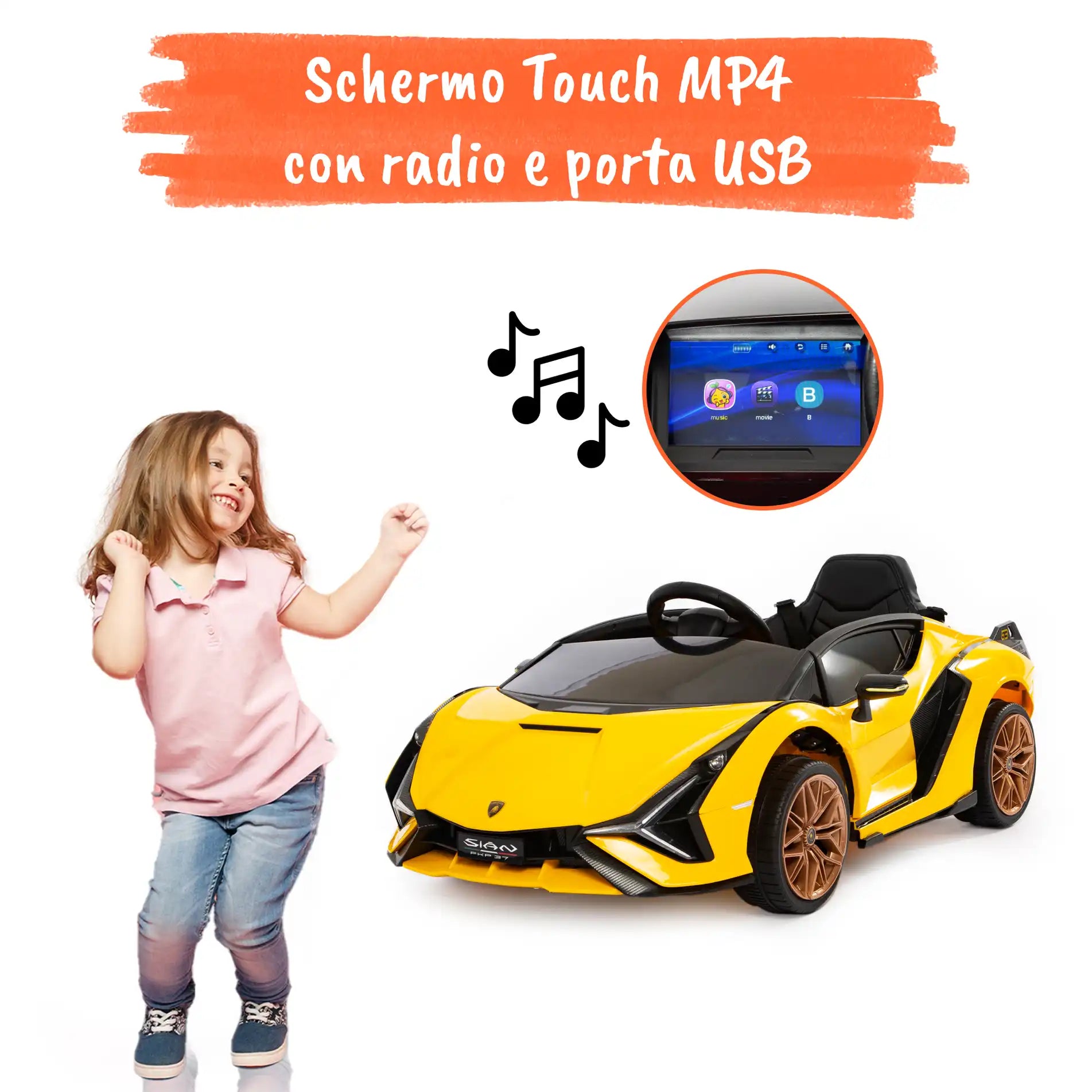 Lamborghini Sian elettrica per bambini a 12V