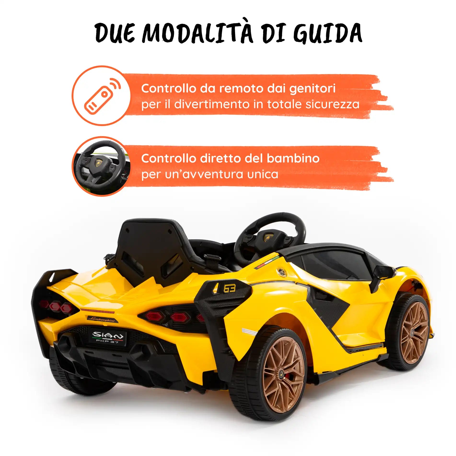 Lamborghini Sian elettrica per bambini a 12V