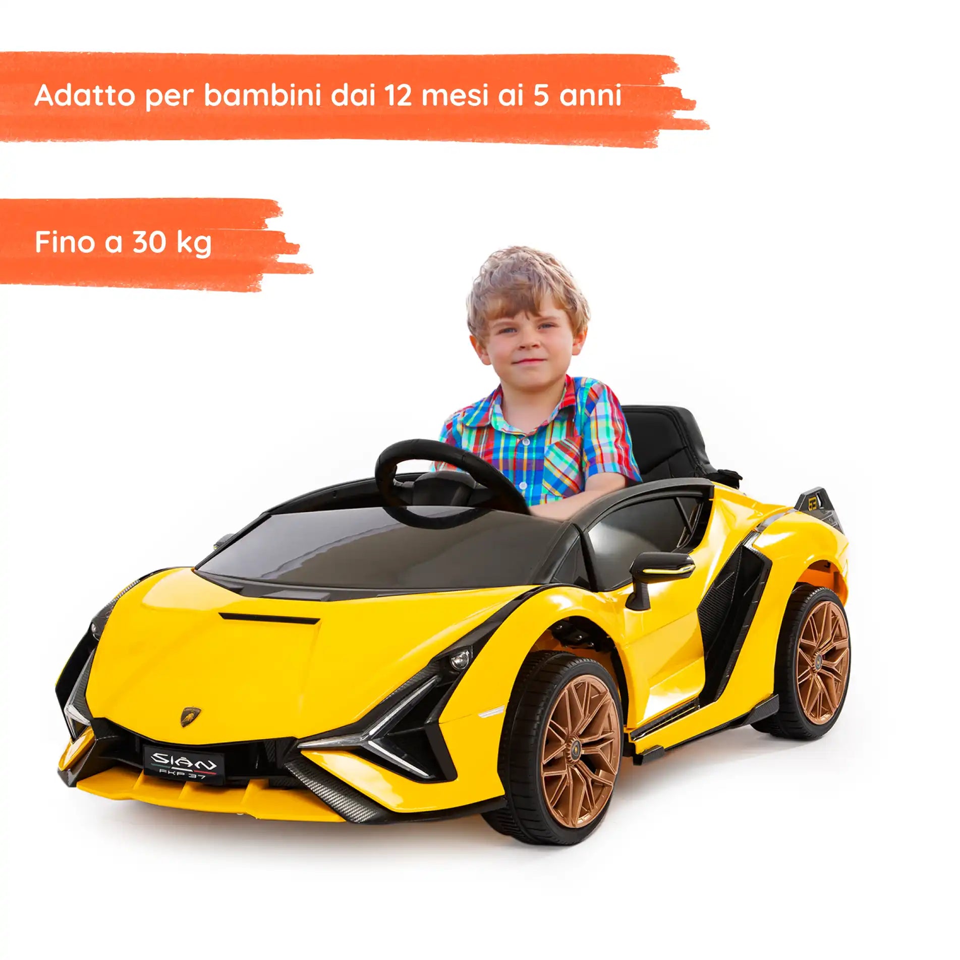 Lamborghini Sian elettrica per bambini a 12V