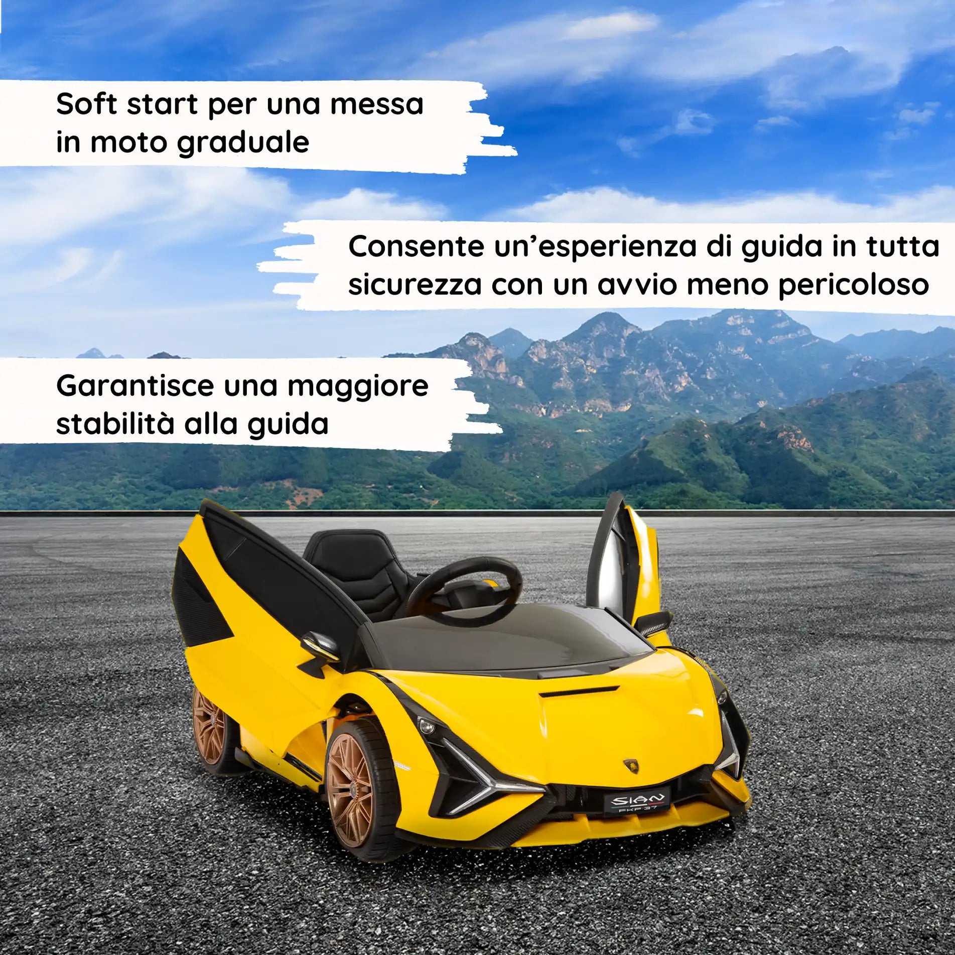 Lamborghini Sian elettrica per bambini a 12V
