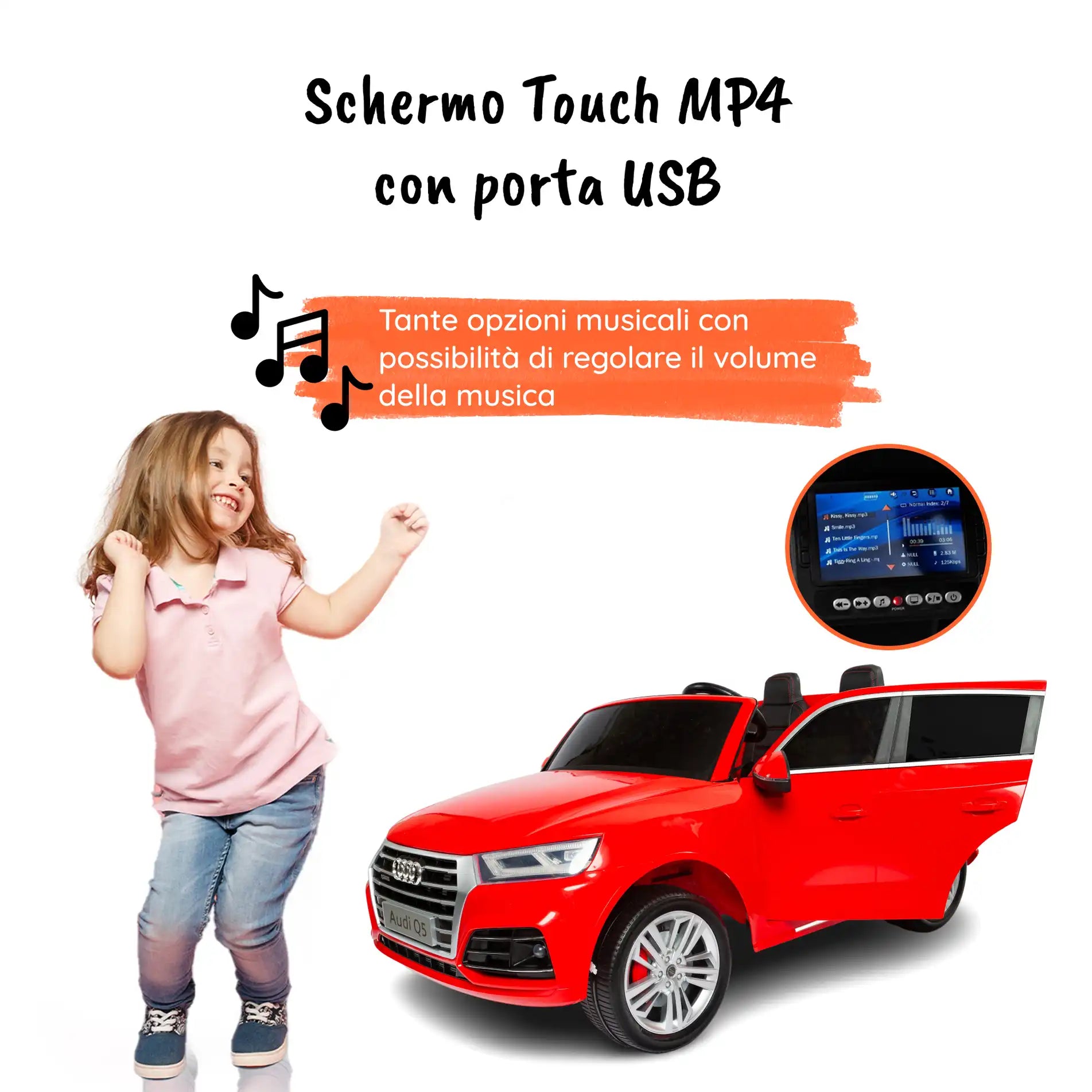 Audi Q5 elettrica per bambini a 12V con 2 posti