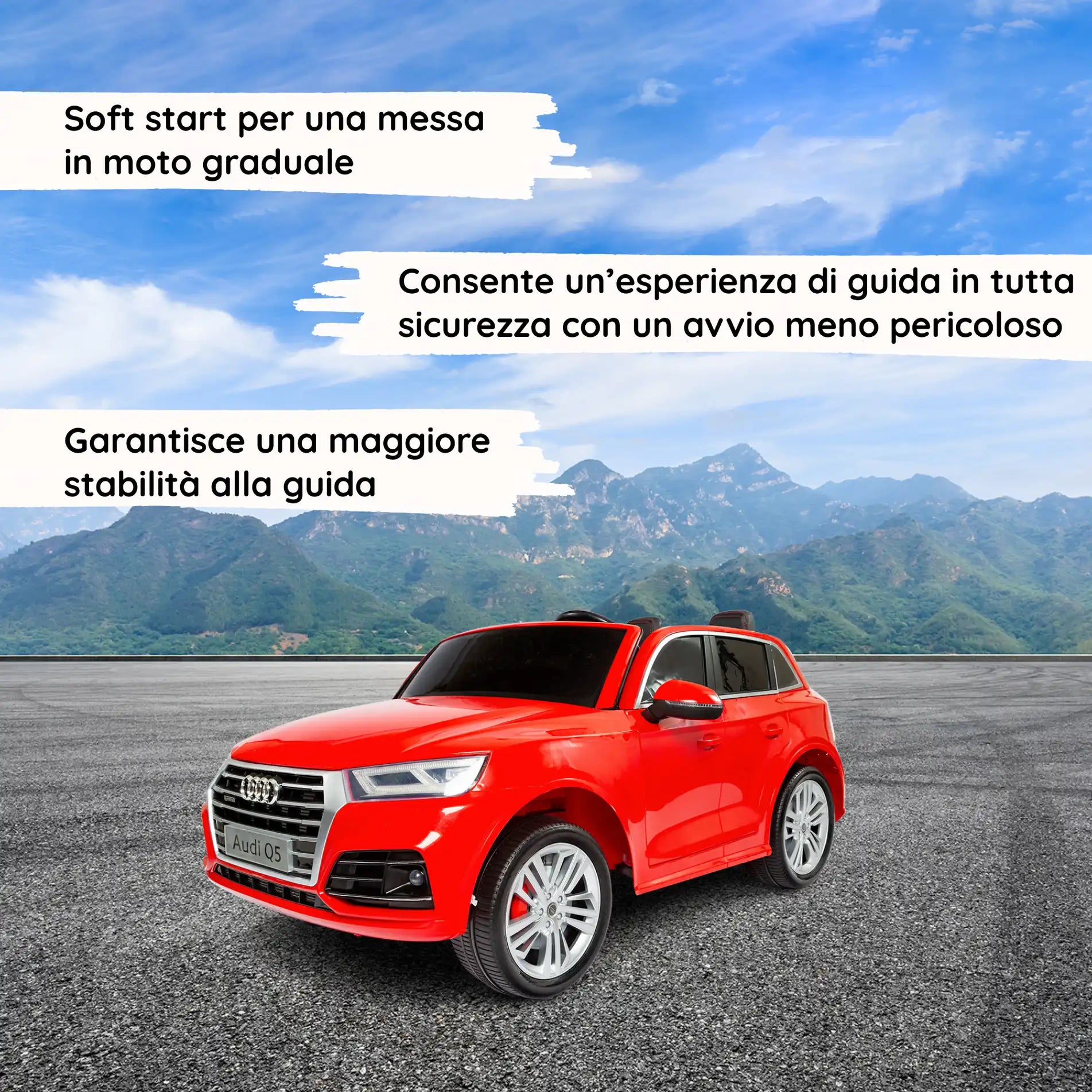 Audi Q5 elettrica per bambini a 12V con 2 posti