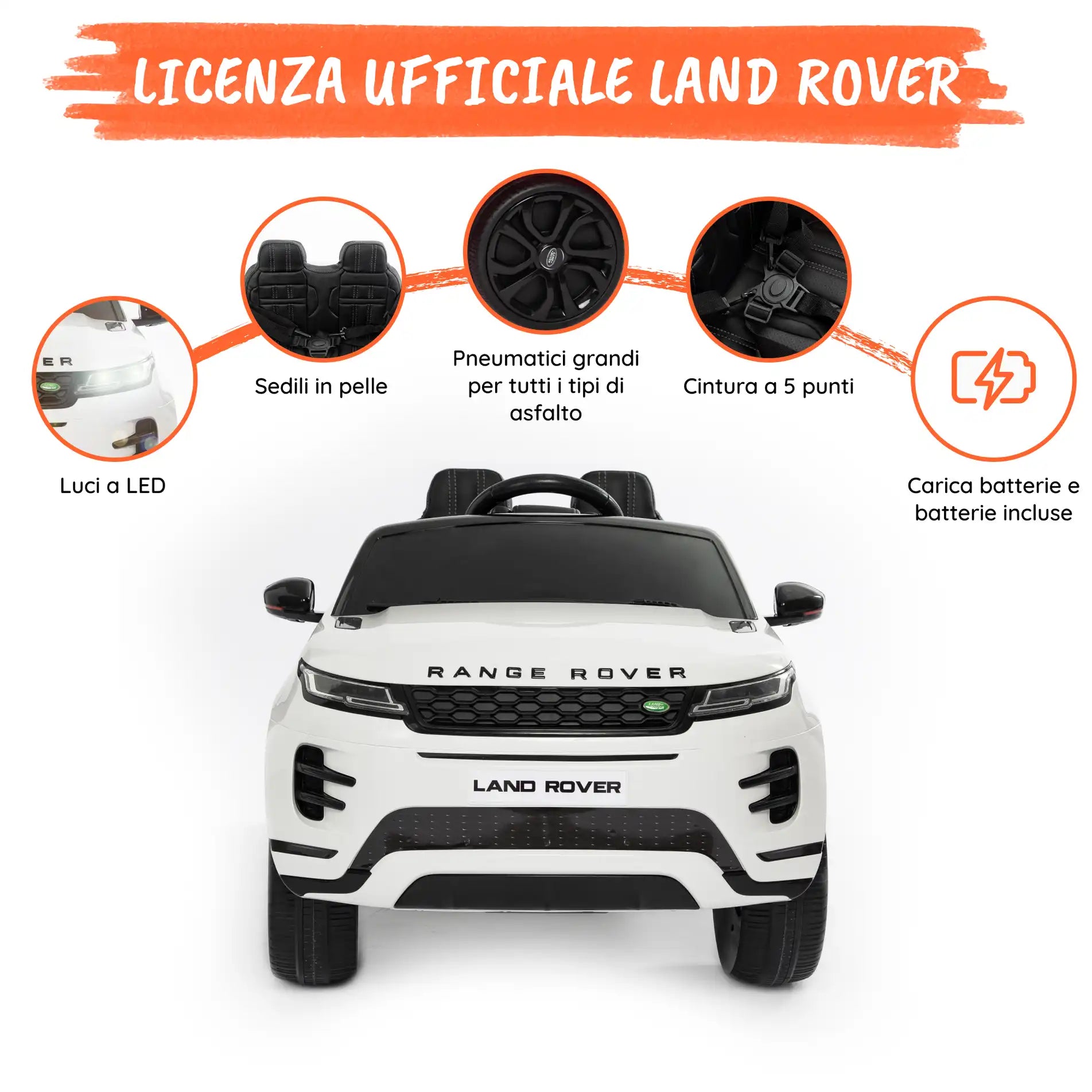 Range Rover Evoque elettrica per bambini 12V
