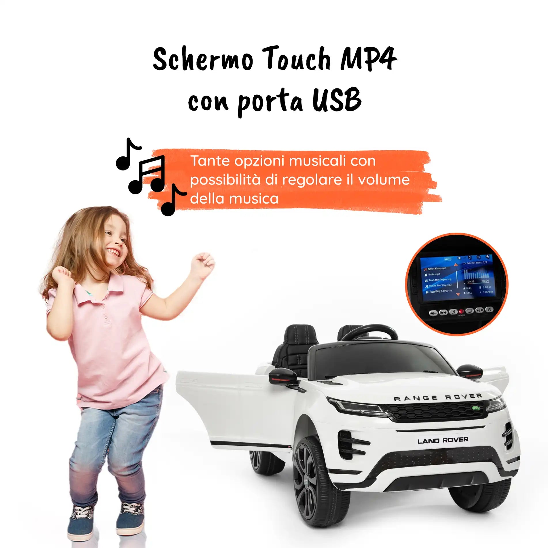 Range Rover Evoque elettrica per bambini 12V