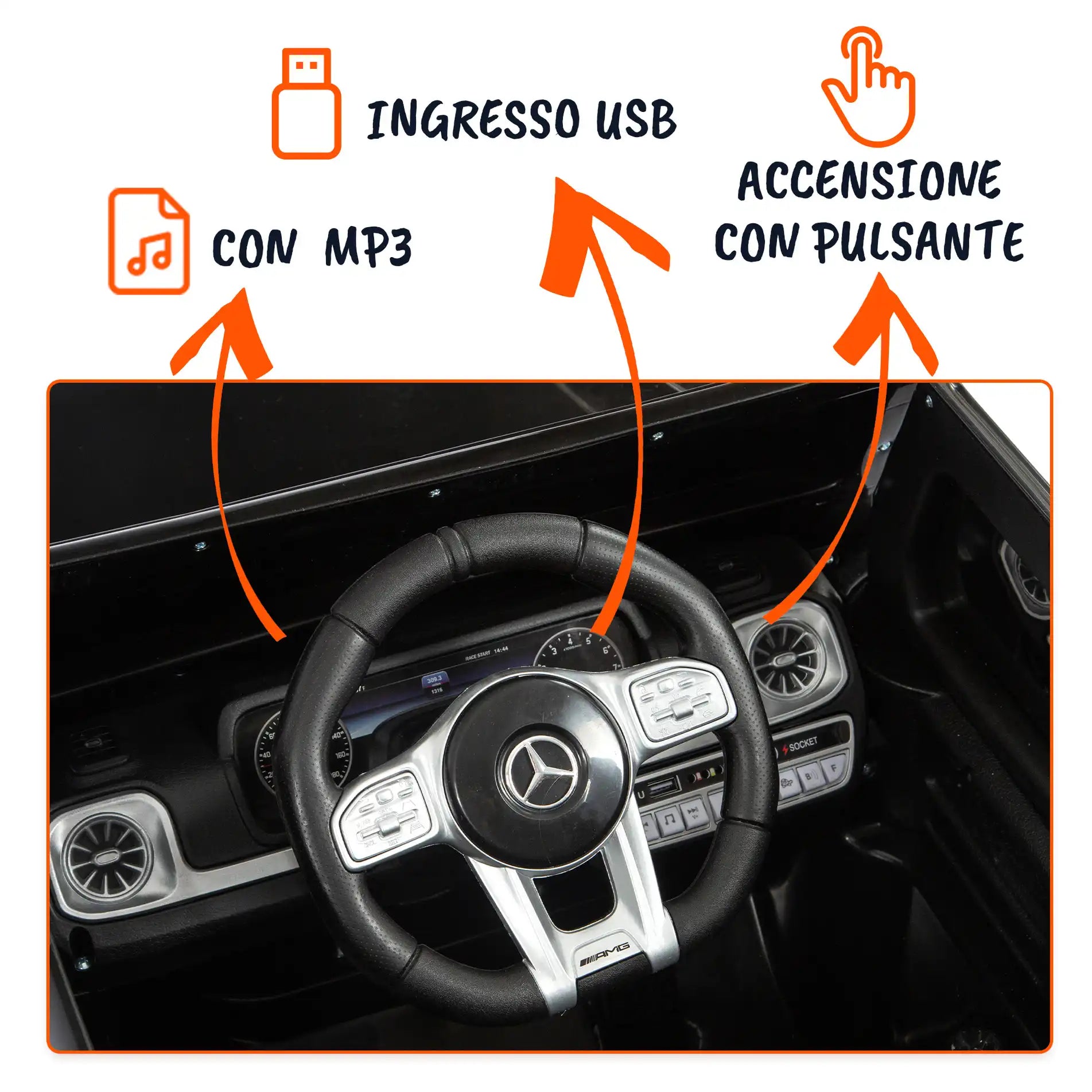 Mercedes G63 Sport elettrica per bambini a 12V