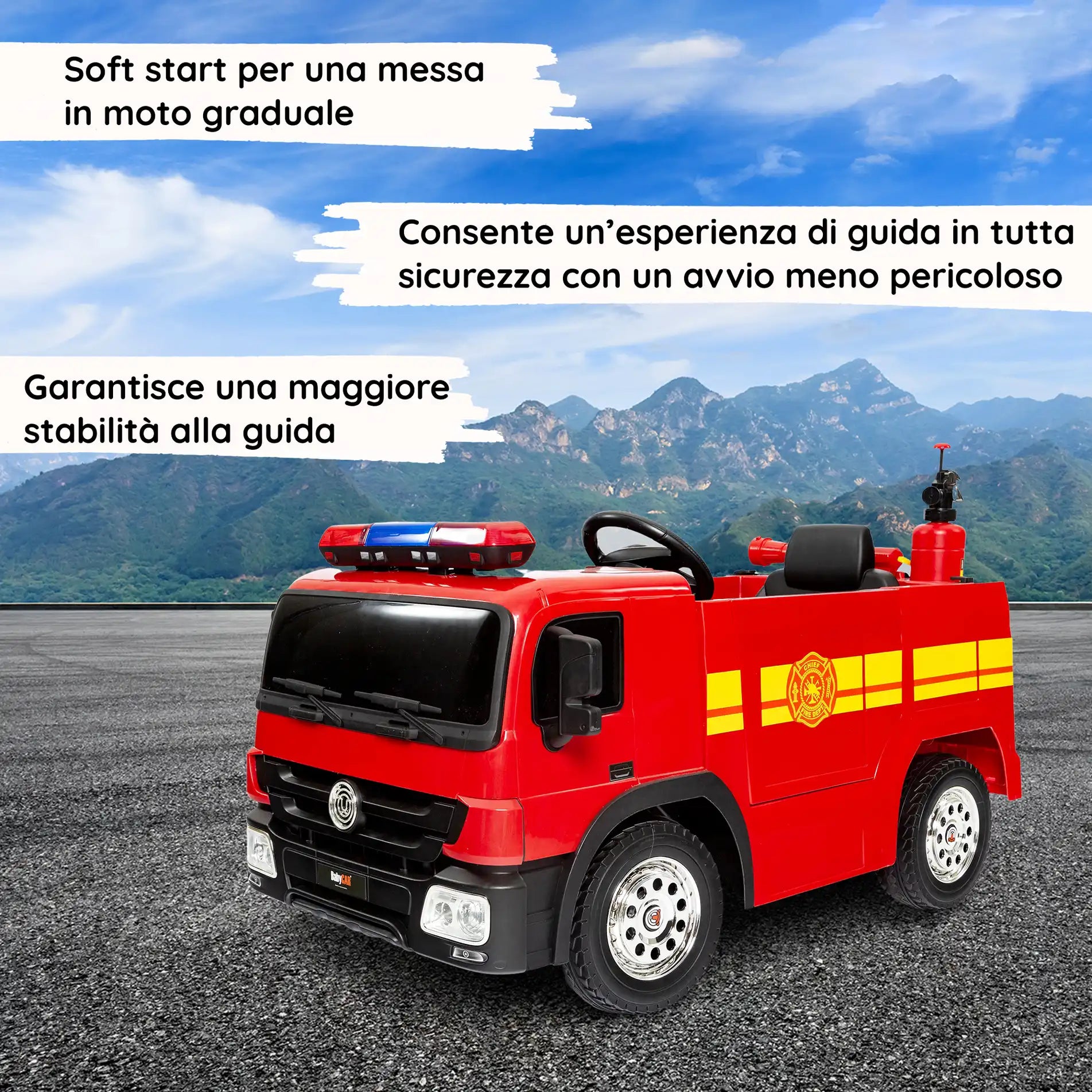 Camion dei Pompieri elettrico per bambini a 12V