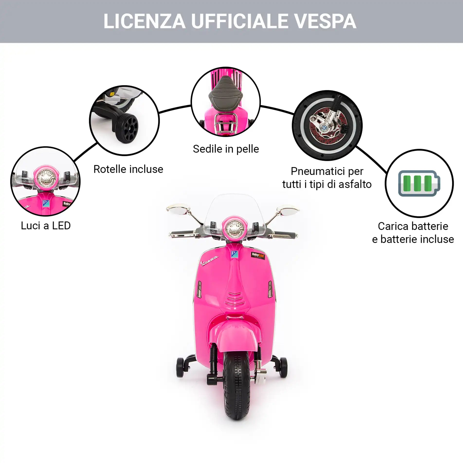 Vespa 946 elettrica per bambini a 12V