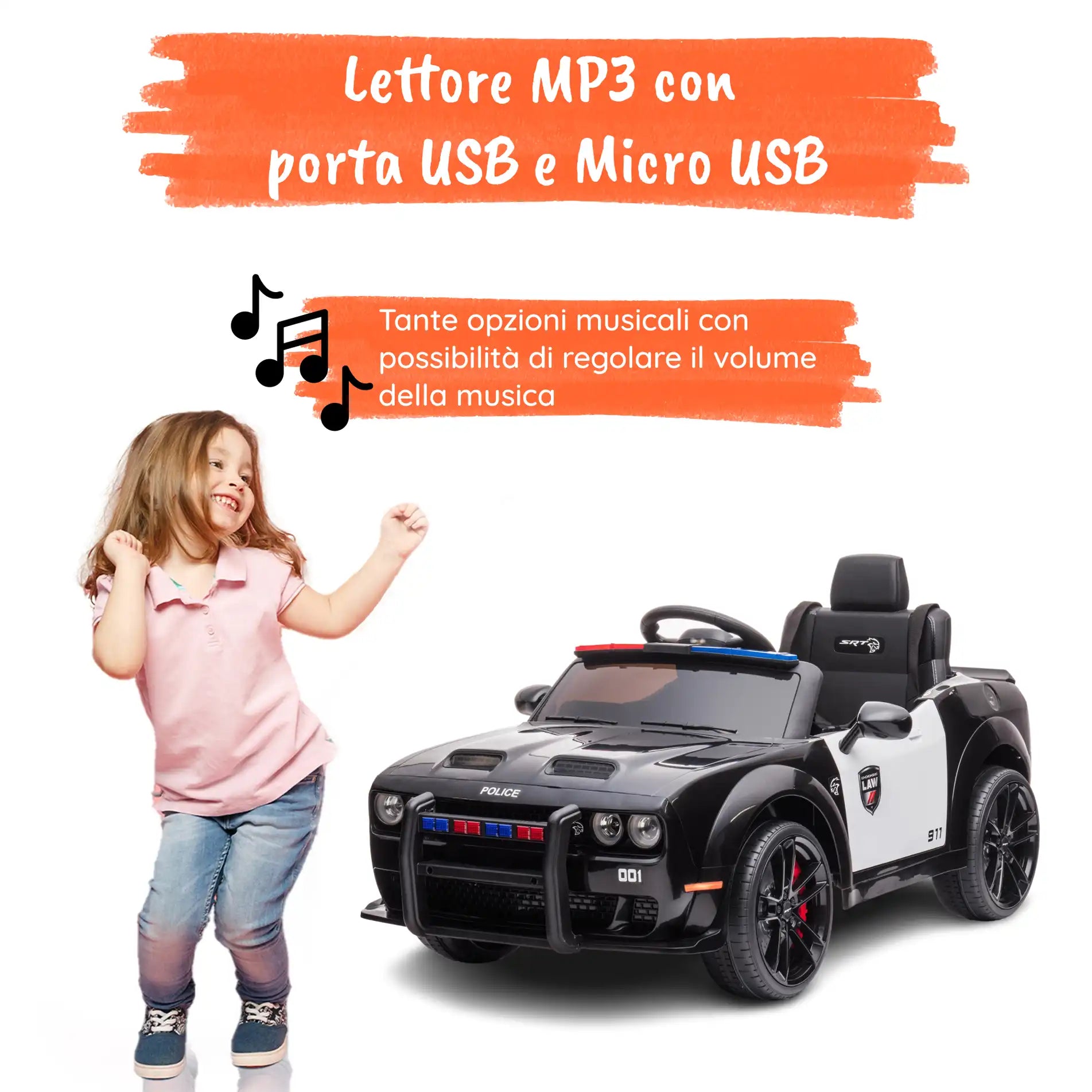 Dodge Police: macchina della polizia elettrica per bambini