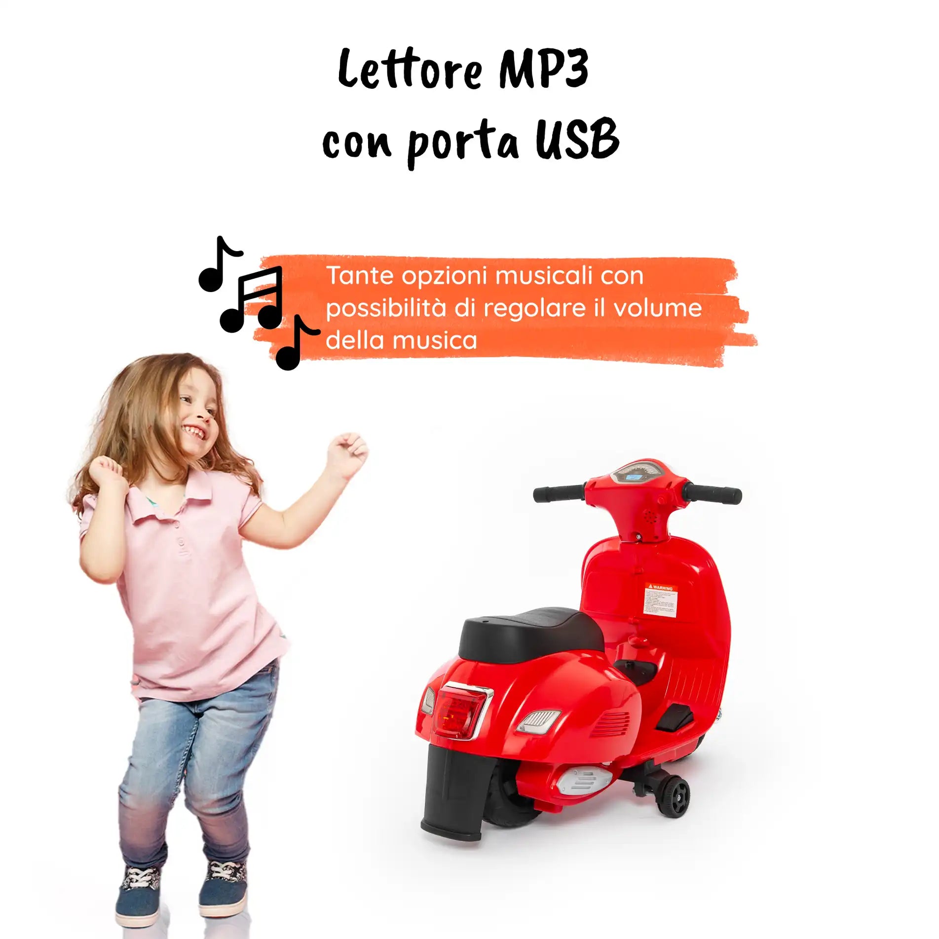 Mini Vespa elettrica per bambini a 6V