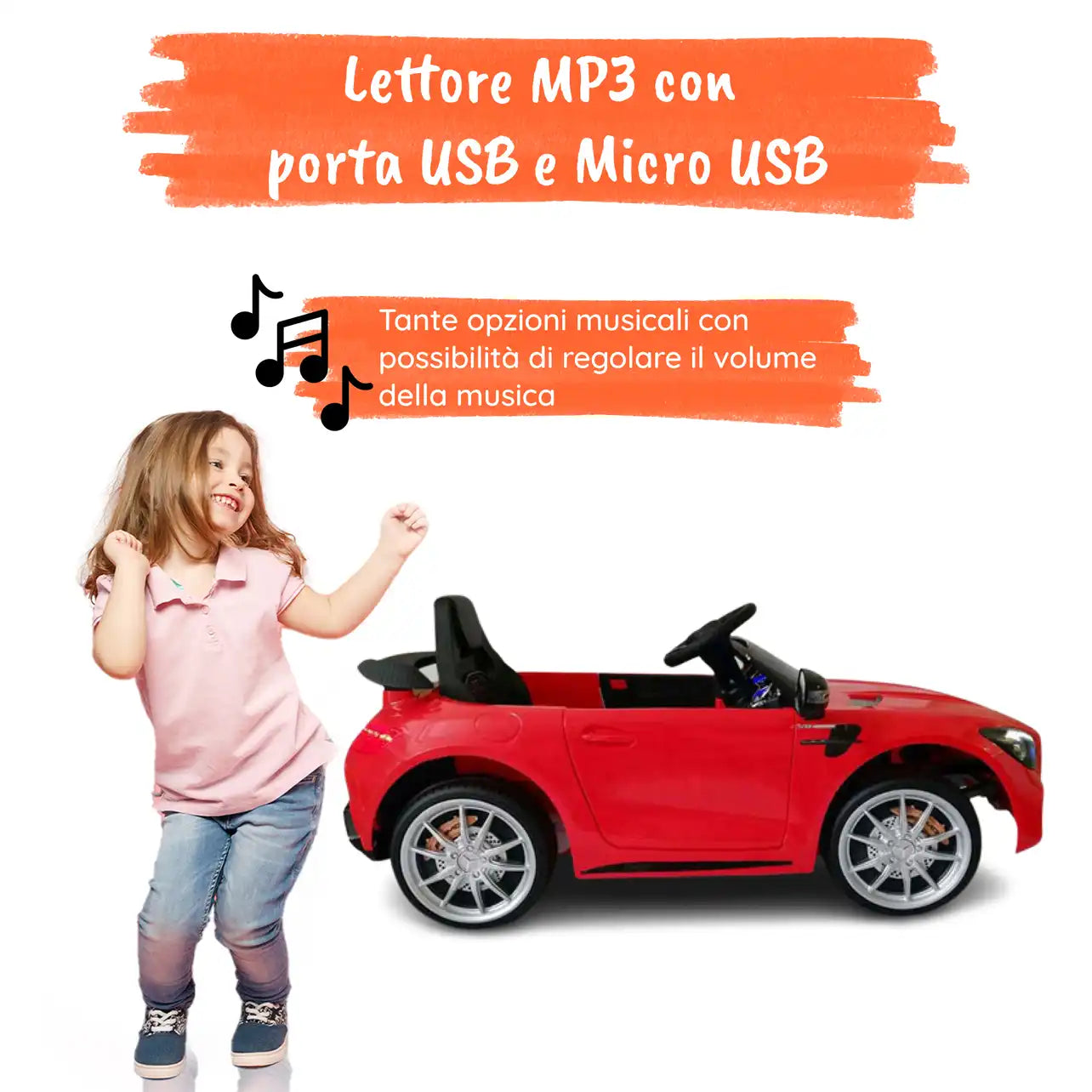 Mercedes GTR AMG elettrica per bambini a 12V