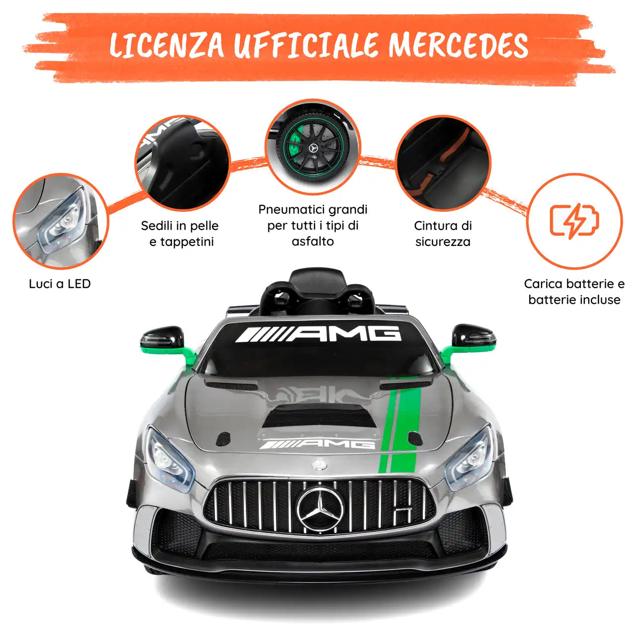 Mercedes GT4 AMG Luxury elettrica per bambini a 12V