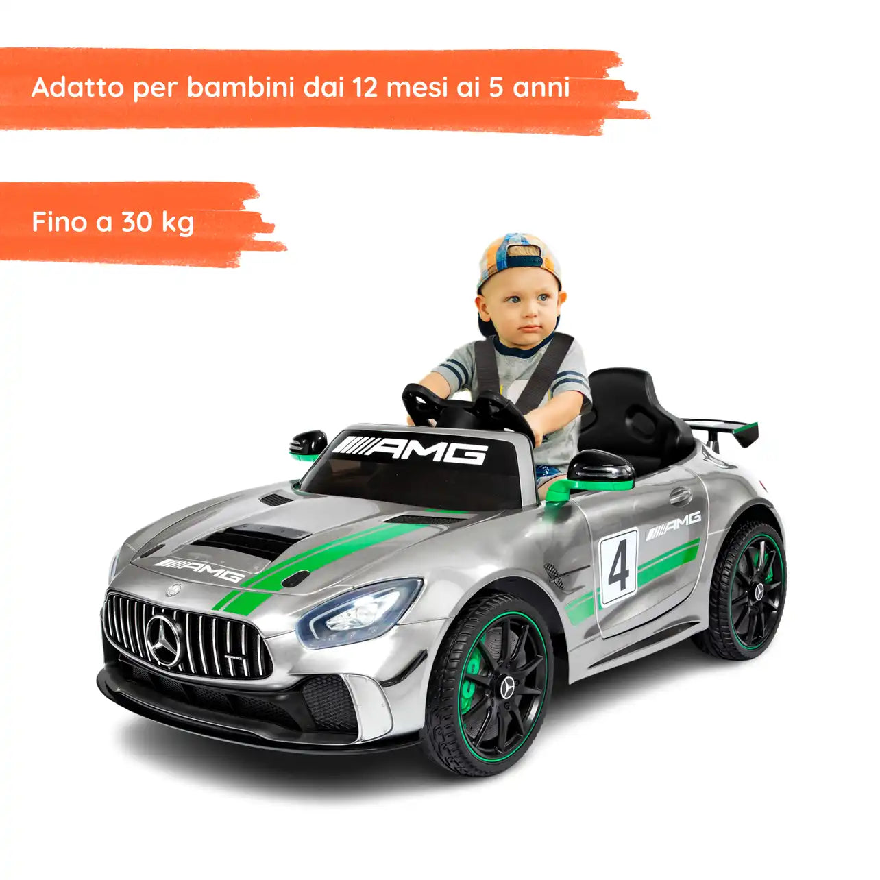 Mercedes GT4 AMG Luxury elettrica per bambini a 12V