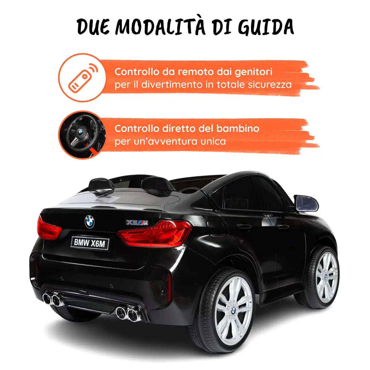 Bmw X6 M elettrica per bambini a 12V con 2 posti