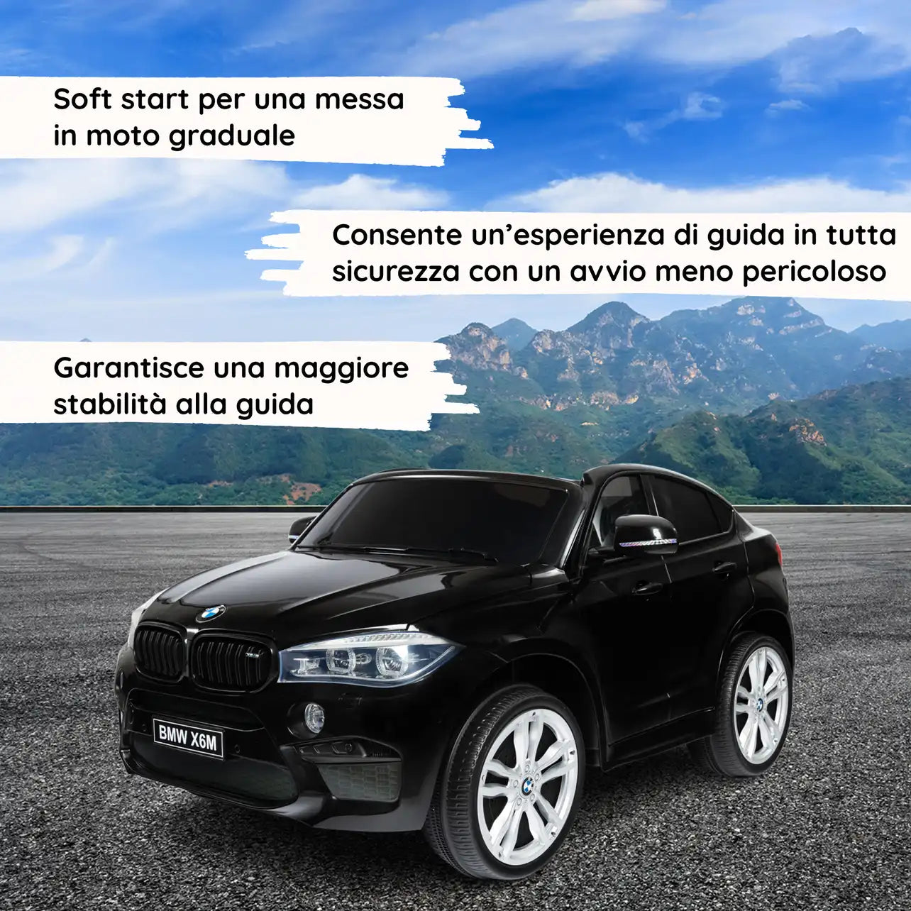 Bmw X6 M elettrica per bambini a 12V con 2 posti